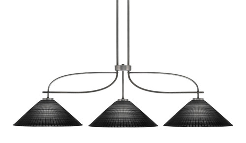 Toltec Lighting - 2936-GPDW-4019 - Three Light Billiard/Island - Monterey - Graphite & Painted Distressed