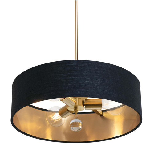 AFX Lighting - CLNP18MBSB-BKGD - Three Light Pendant - Celine - Satin Brass