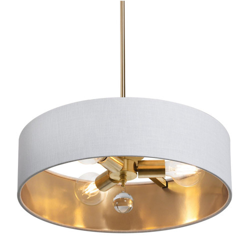 AFX Lighting - CLNP18MBSB-WHGD - Three Light Pendant - Celine - Satin Brass
