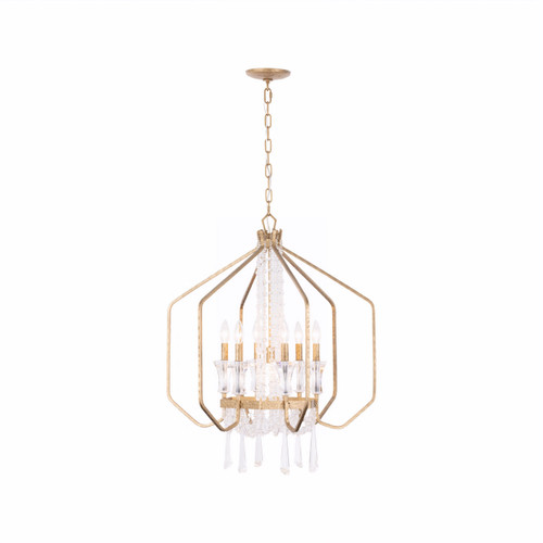 Varaluz - 270P07BK - Seven Light Pendant - Barcelona - Brass Kisser
