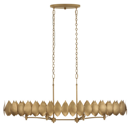 Varaluz - 560N06BK - Six Light Pendant - Petal Reign - Brass Kisser