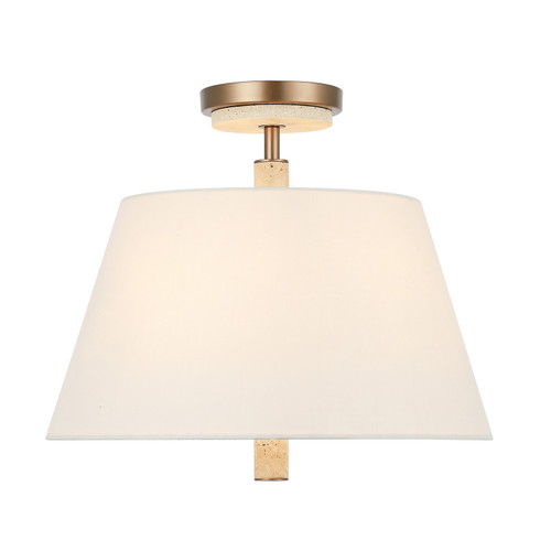 Varaluz - 576S03BG - Three Light Semi-Flush Mount - Rockford - Brontourage/Travartine