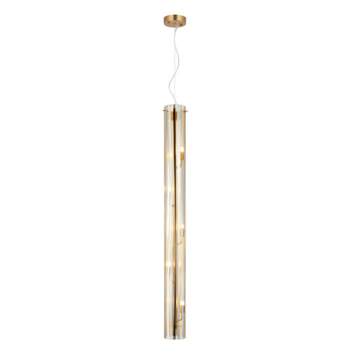Varaluz - AC1072SG - Five Light Pendant - Chroman Empire - Satin Gold
