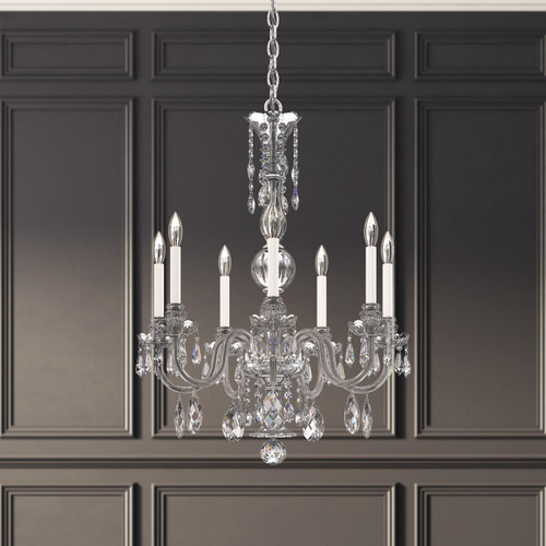 Schonbek - HA5806N-40H - Seven Light Chandelier - Hamilton Nouveau - Polished Silver