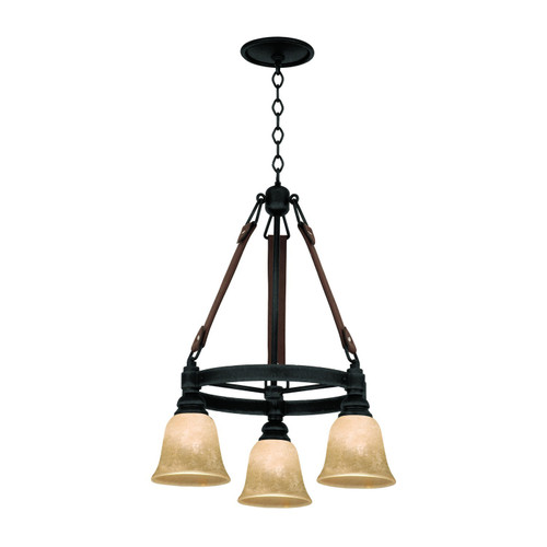 Kalco - 4633B/ECRU - Three Light Chandelier - Rodeo Drive - Black