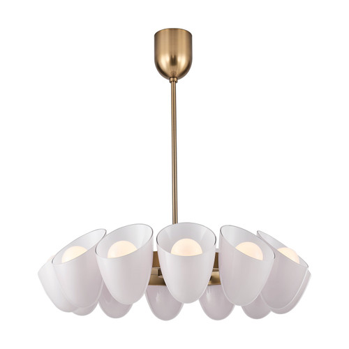 Kalco - 524356WBWT - 12 Light Chandelier - Cocoon - Winter Brass