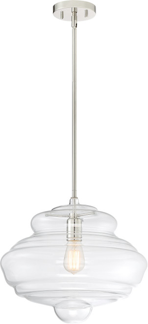Nuvo Lighting - 60-6769 - One Light Pendant - Storrier - Polished Nickel / Clear Glass