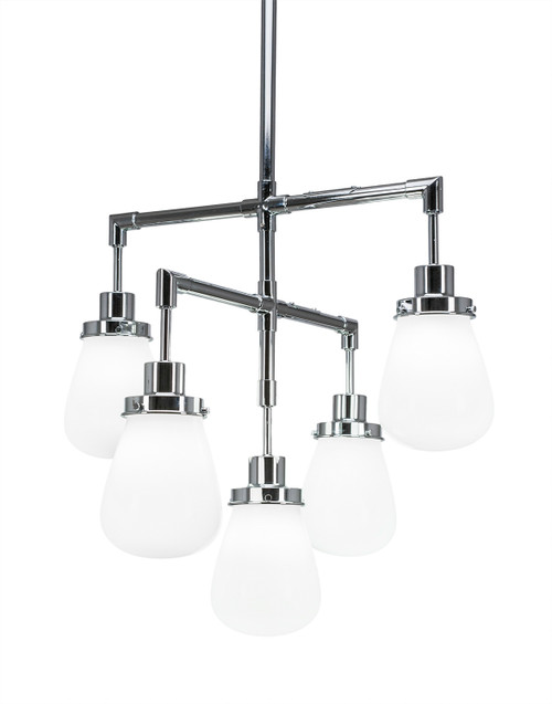 Toltec Lighting - 1238-CH-470 - Five Light Chandelier - Meridian - Chrome