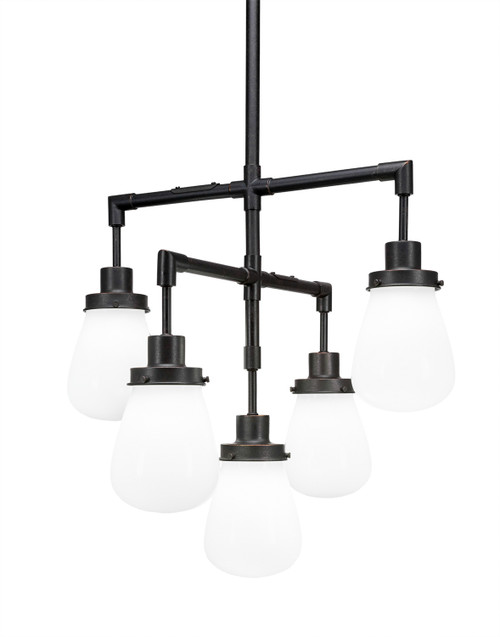 Toltec Lighting - 1238-DG-470 - Five Light Chandelier - Meridian - Dark Granite