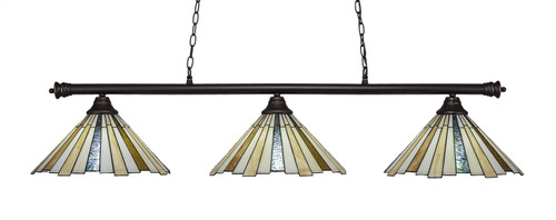 Toltec Lighting - 373-DG-934 - Three Light Bar - Oxford - Dark Granite