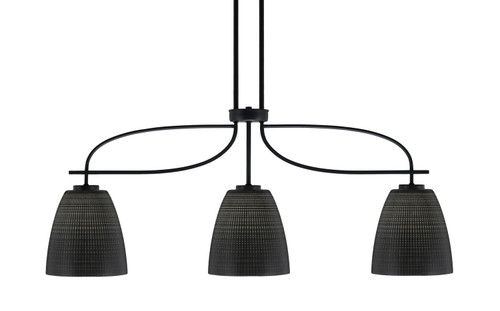 Toltec Lighting - 3936-MB-4079 - Three Light Island Pendant - Cavella - Matte Black