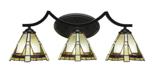 Toltec Lighting - 553-MB-9345 - Three Light Bath Bar - Zilo - Matte Black