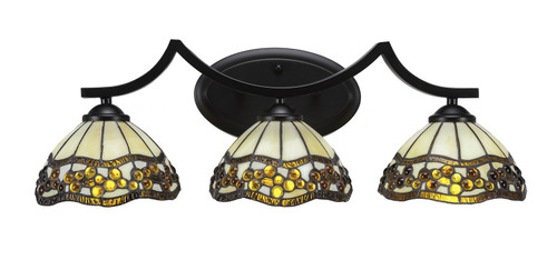 Toltec Lighting - 553-MB-9975 - Three Light Bath Bar - Zilo - Matte Black