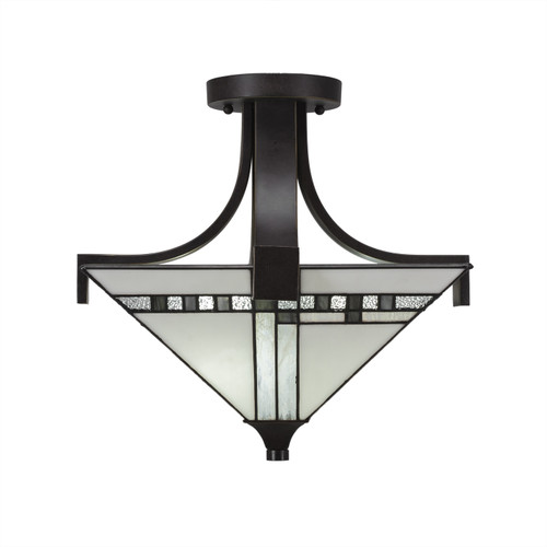 Toltec Lighting - 579-DG-9552 - Two Light Semi-Flush Mount - Apollo - Dark Granite