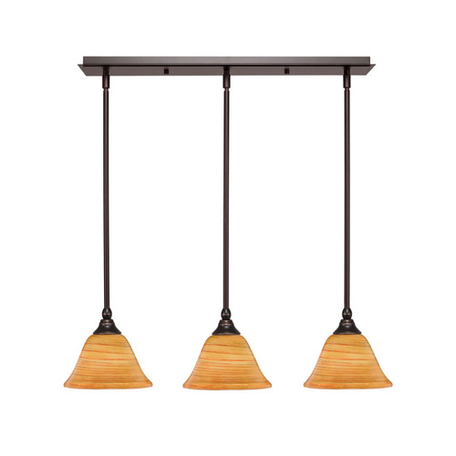 Toltec Lighting - 25-DG-454 - Three Light Linear Pendalier - Any - Dark Granite