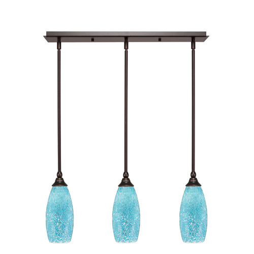 Toltec Lighting - 25-DG-5065 - Three Light Linear Pendalier - Any - Dark Granite