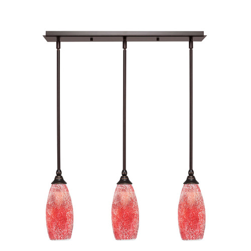 Toltec Lighting - 25-DG-5066 - Three Light Linear Pendalier - Any - Dark Granite