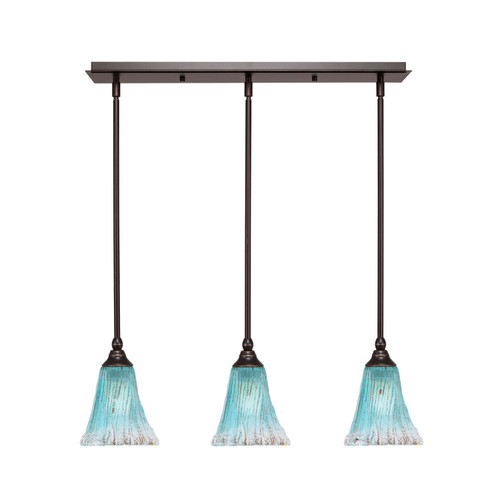 Toltec Lighting - 25-DG-725 - Three Light Linear Pendalier - Any - Dark Granite