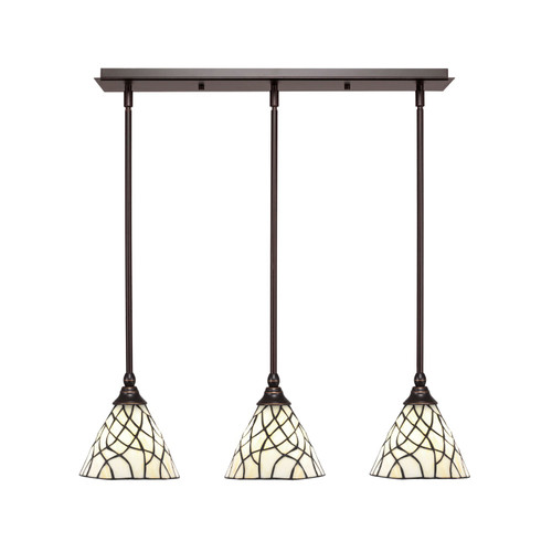 Toltec Lighting - 25-DG-9115 - Three Light Linear Pendalier - Any - Dark Granite