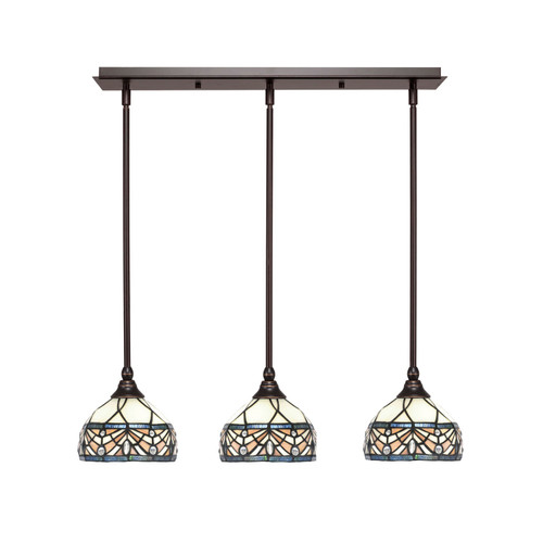 Toltec Lighting - 25-DG-9485 - Three Light Linear Pendalier - Any - Dark Granite