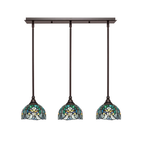 Toltec Lighting - 25-DG-9925 - Three Light Linear Pendalier - Any - Dark Granite