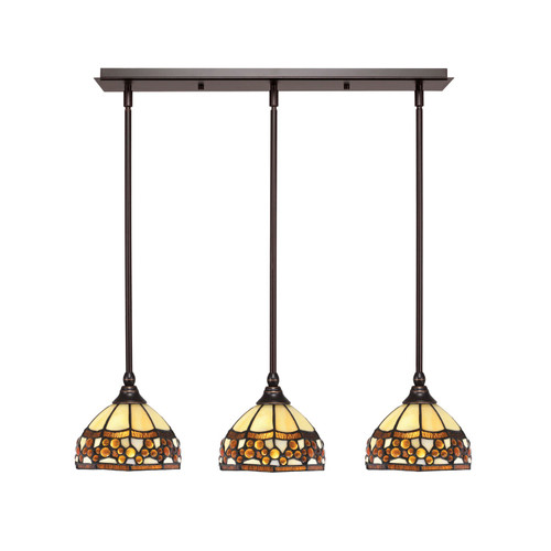 Toltec Lighting - 25-DG-9975 - Three Light Linear Pendalier - Any - Dark Granite