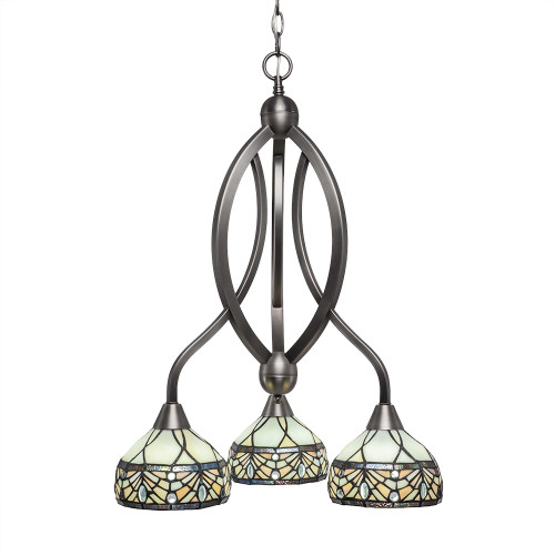 Toltec Lighting - 263-BN-9485 - Three Light Chandelier - Bow - Brushed Nickel