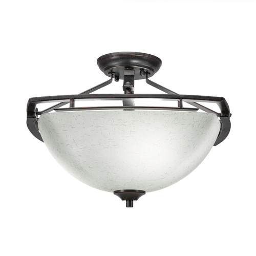 Toltec Lighting - 321-DG-463 - Three Light Semi-Flush Mount - Uptowne - Dark Granite