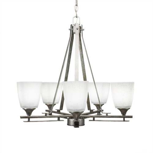 Toltec Lighting - 325-AS-460 - Five Light Chandelier - Uptowne - Aged Silver