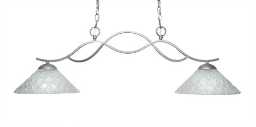 Toltec Lighting - 342-AS-441 - Two Light Island Pendant - Revo - Aged Silver