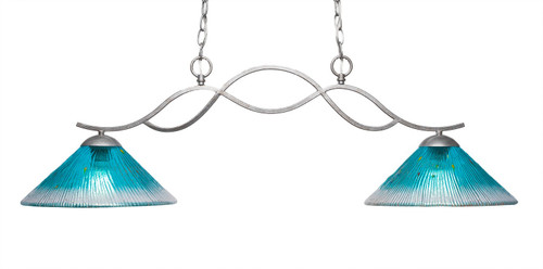 Toltec Lighting - 342-AS-448 - Two Light Island Pendant - Revo - Aged Silver