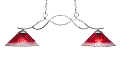 Toltec Lighting - 342-AS-706 - Two Light Island Pendant - Revo - Aged Silver