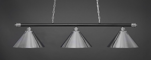 Toltec Lighting - 373-CHMB-420-CH - Three Light Bar - Oxford - Chrome & Matte Black