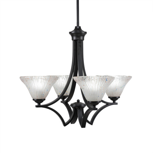 Toltec Lighting - 564-MB-751 - Four Light Chandelier - Zilo - Matte Black
