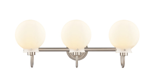 Innovations - 437-3W-SN-W - Three Light Bath Vanity - Satin Nickel
