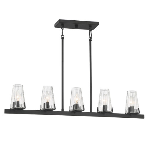 Lighting One E - V6-L1-2321-5-89 - Five Light Linear Chandelier - Dimond - Matte Black