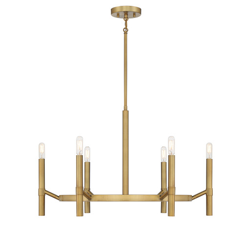 Lighting One E - V6-L1-2920-6-322 - Six Light Chandelier - Padgett - Warm Brass