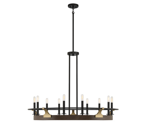 Lighting One E - V6-L1-2932-10-170 - Ten Light Chandelier - Icarus - Burnished Brass W/ Walnut