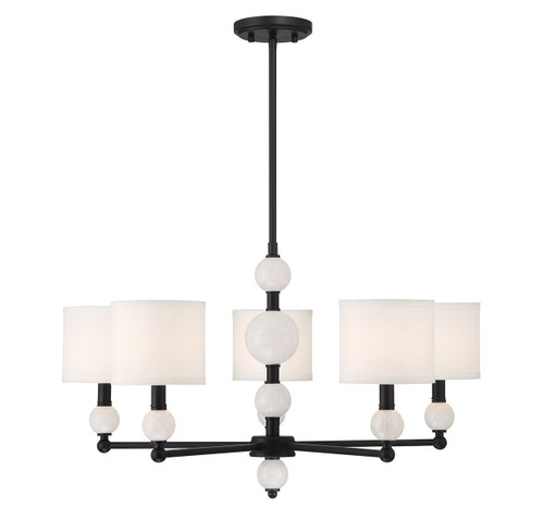 Lighting One E - V6-L1-9722-5-89 - Five Light Chandelier - Cardiff - Matte Black