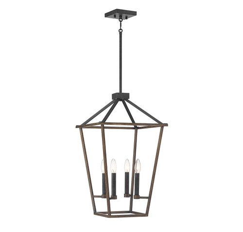 Lighting One E - V6-L3-5301-4-68 - Four Light Pendant - Oaklawn - Whiskey Wood