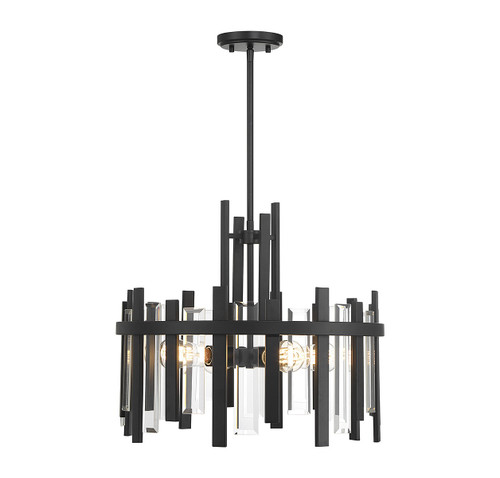 Lighting One E - V6-L7-3001-4-89 - Four Light Pendant - Guillford - Matte Black