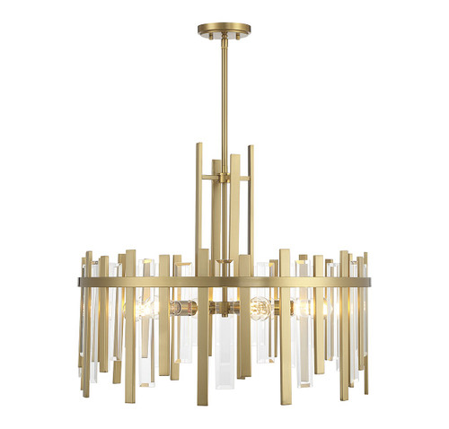 Lighting One E - V6-L7-3002-6-322 - Six Light Pendant - Guillford - Warm Brass