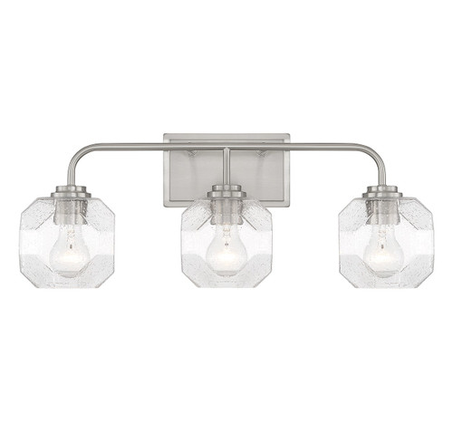 Lighting One E - V6-L8-4399-3-SN - Three Light Bathroom Vanity - Baldwin - Satin Nickel