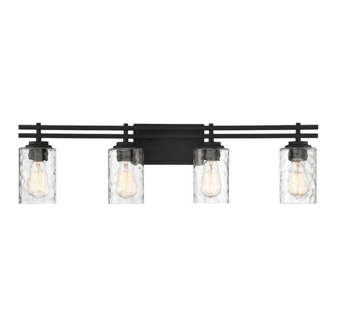 Lighting One E - V6-L8-6090-4-BK - Four Light Bathroom Vanity - Baxter - Matte Black