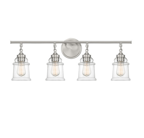 Lighting One E - V6-L8-8055-4-SN - Four Light Bathroom Vanity - Fuller - Satin Nickel
