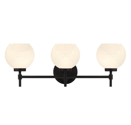 Lighting One E - V6-L8-9621-3-BK - Three Light Bathroom Vanity - Hannah - Matte Black