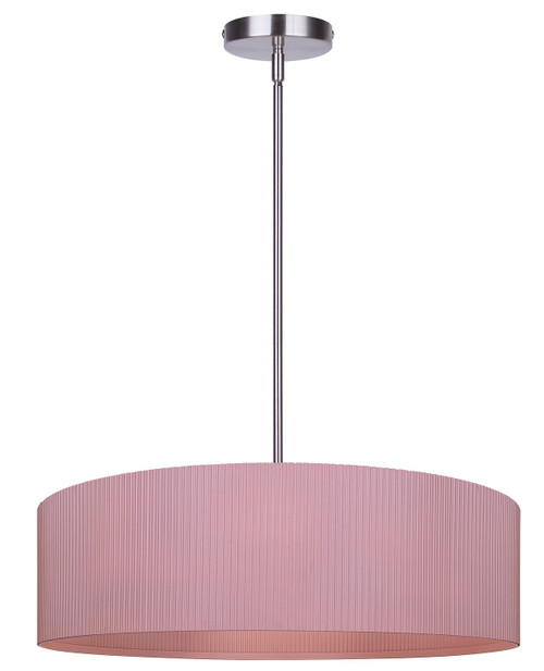 Canarm - ICH2267B03BNP22 - Three Light Chandelier - Evienne - Brushed Nickel And Pink