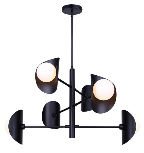Canarm - ICH2287B06BK9 - Six Light Chandelier - Arion - Matte Black