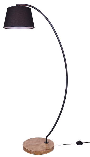 Canarm - IFL2281B62BKW - One Light Floor Lamp - Elan - Matte Black & Real Wood