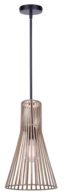 Canarm - IPL1238A01BKB - One Light Pendant - Elim - Matte Black + Brushed Brown